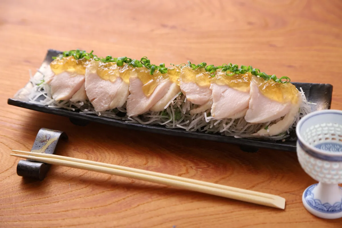 二種のポン酢と鶏むね肉の薬味サラダ